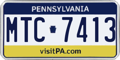 PA license plate MTC7413