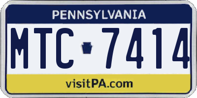 PA license plate MTC7414