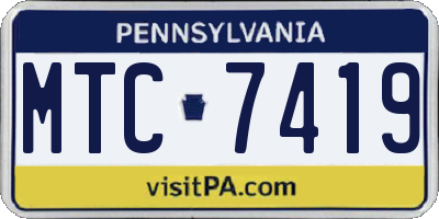 PA license plate MTC7419