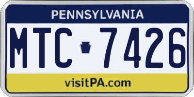PA license plate MTC7426