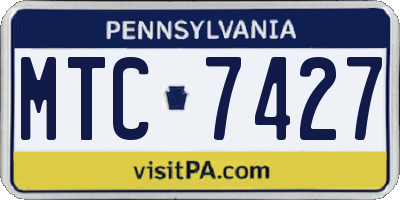 PA license plate MTC7427