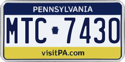 PA license plate MTC7430