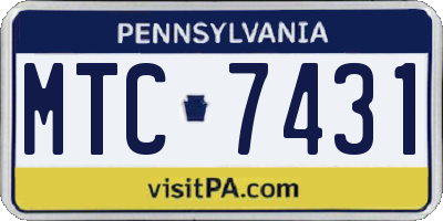 PA license plate MTC7431