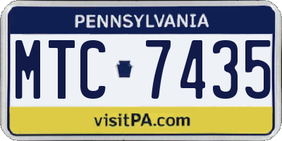 PA license plate MTC7435