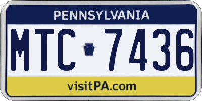 PA license plate MTC7436