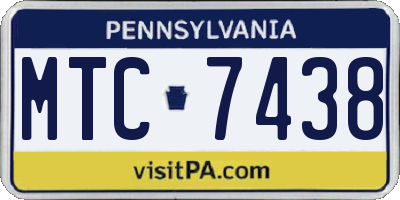 PA license plate MTC7438