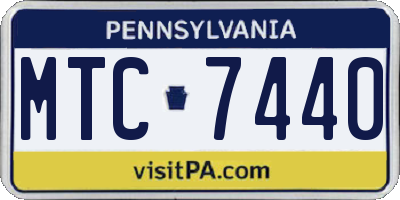 PA license plate MTC7440