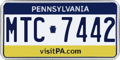 PA license plate MTC7442