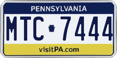 PA license plate MTC7444