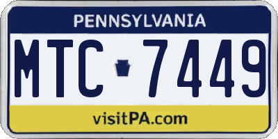 PA license plate MTC7449