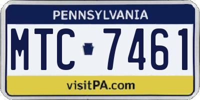 PA license plate MTC7461