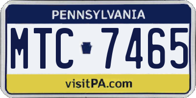 PA license plate MTC7465