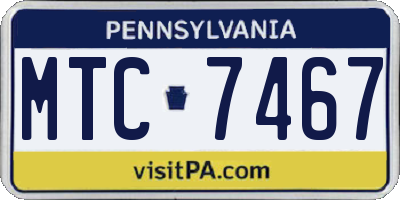 PA license plate MTC7467