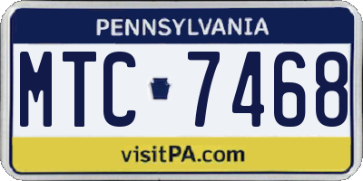 PA license plate MTC7468