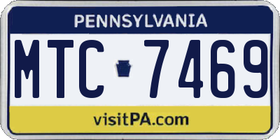 PA license plate MTC7469