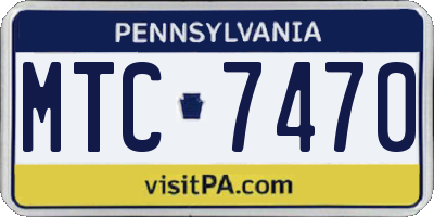 PA license plate MTC7470
