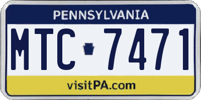 PA license plate MTC7471