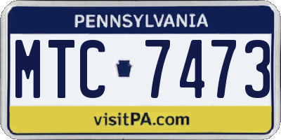 PA license plate MTC7473