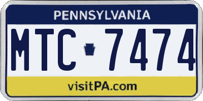 PA license plate MTC7474