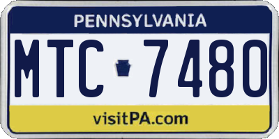 PA license plate MTC7480