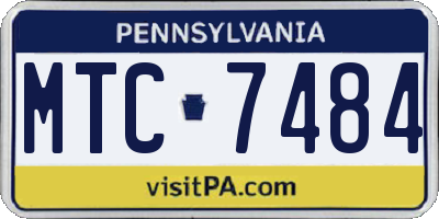 PA license plate MTC7484