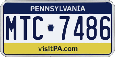 PA license plate MTC7486