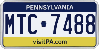 PA license plate MTC7488