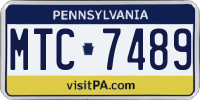 PA license plate MTC7489
