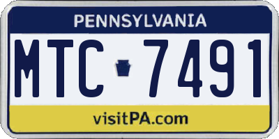 PA license plate MTC7491