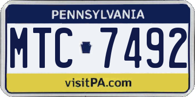 PA license plate MTC7492