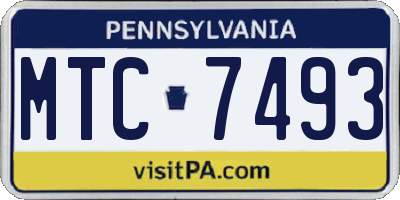 PA license plate MTC7493