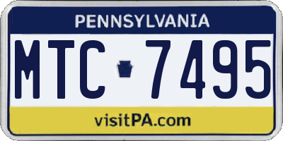PA license plate MTC7495