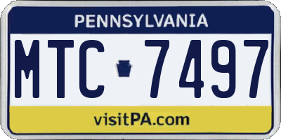PA license plate MTC7497