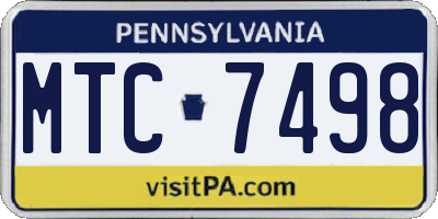 PA license plate MTC7498