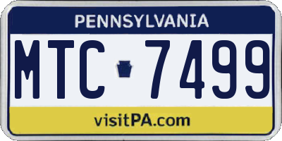 PA license plate MTC7499