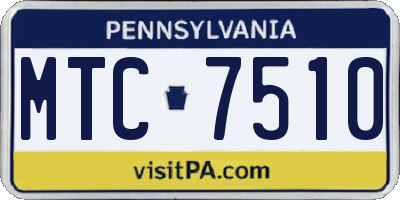 PA license plate MTC7510