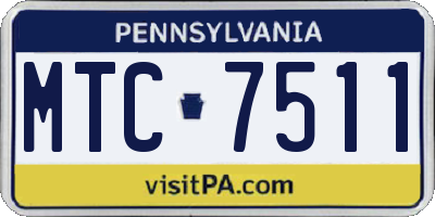 PA license plate MTC7511