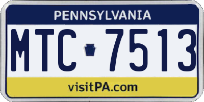 PA license plate MTC7513
