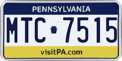 PA license plate MTC7515