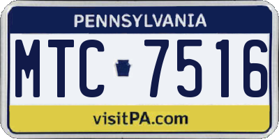 PA license plate MTC7516
