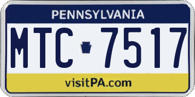 PA license plate MTC7517