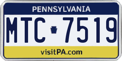PA license plate MTC7519