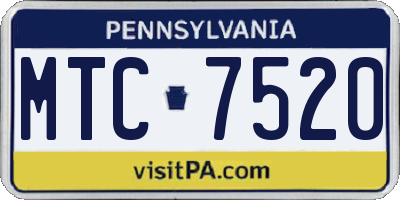 PA license plate MTC7520