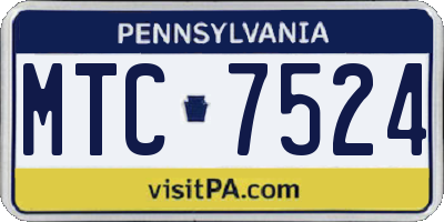 PA license plate MTC7524