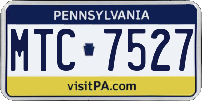 PA license plate MTC7527
