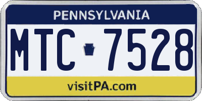 PA license plate MTC7528