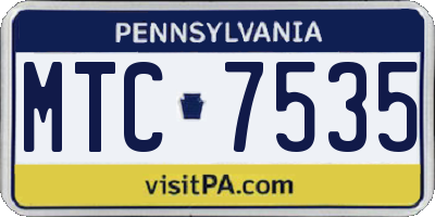 PA license plate MTC7535