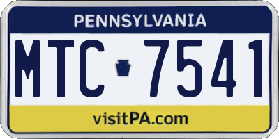 PA license plate MTC7541
