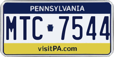 PA license plate MTC7544