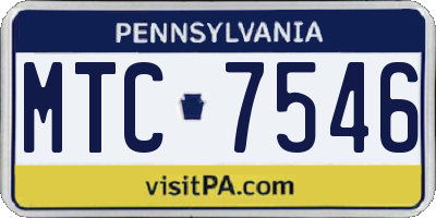PA license plate MTC7546
